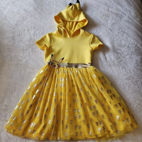 Pokemon Pikachu Hooded Short Sleeve Cosplay Dress Size 10/12 - Picture 1 of 10